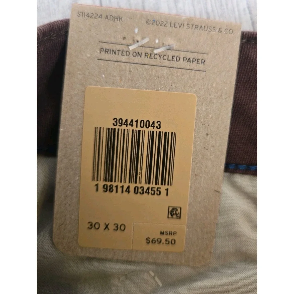 Levi's XX Cargo Taper Pants Mens 30x30 Stretch Sits Below Waist Brown NEW